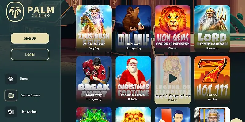 Palm Casino - Casino lobby and welcome offer